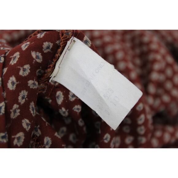 Vintage Jupe International Shirt Women's 10 Floral Boho 70s Buttons Tie - Picture 9 of 10